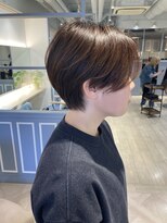 シェノン 赤羽店(CHAINON)&nbsp;【前髪長めハンサムショート × ベージュブラウン】 