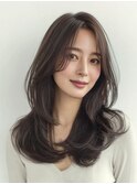ブリーチなしカラー◎暗めグレージュ×韓国風くびれレイヤー