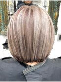 韓国ヘアグレージュボブヘア透明感カラーケアブリーチ渋谷
