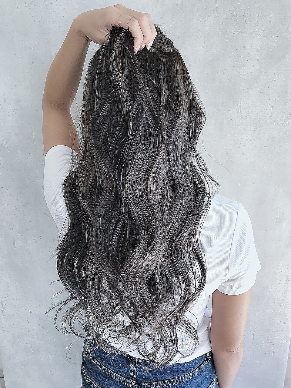 上本町店ハイライトグレージュイルミナカラーヘルシーレイヤー