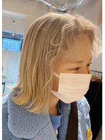 オンザ(ONTHE)&nbsp;ストリートに映えるブロンドベージュミディアムボブ【林京平】