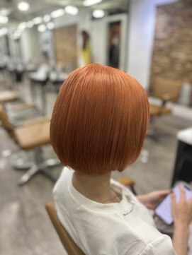 プライズ アイリス 池袋東口店(prize Iris) オレンジカラー/暖色カラー/春カラー夏カラー/ボブ/池袋/派手髪