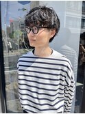 ゆるめマッシュツーブロックパーマ 束感ニュアンスパーマ / 井上
