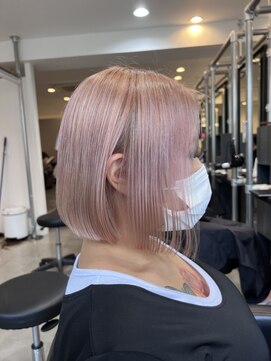 ファーム 大崎店(FAAM) ピンクアッシュ/前下がりボブ/ケアブリーチ