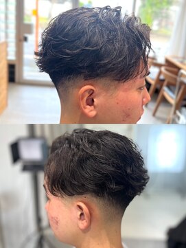 アマミカットクラブ(AMAMI CUT CLUB) フェザーパーマとスキンフェード