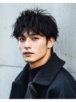 ルララドゥ 韓国マッシュ　ブルーブラック　シャドウパーマ　