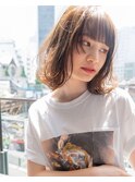 レイヤーカット/マロンベージュ/ハイライト/ダブルカラー/前髪