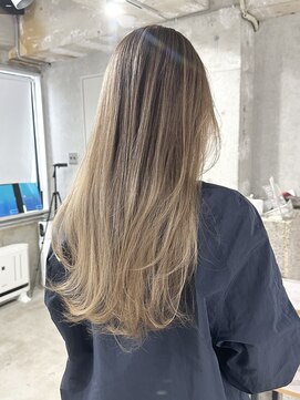 ラック(LUCK) バレイヤージュ/船橋/くすみベージュ/細めハイライト