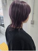ウルフ×ブリーチ１回パープルカラー【ブリーチ/カラー】