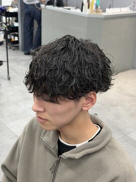 オーバルバイアピッシュ(OVARL by apish) 波巻きスパイラル/メンズパーマシャドウパーママッシュカット