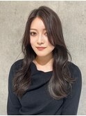 ブリーチなし透明感カラーアッシュグレージュレイヤーカット
