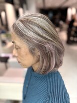 ステア ケース(stair case) 白髪ぼかしローライト×ピンク 地毛活かし