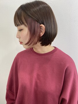 アンダーバーホワイト 南海難波店(_WHITE) インナーカラー☆チェリーピンク☆ブリーチ