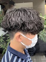波巻きスパイラルパーマツイストスパイラルツーブロック