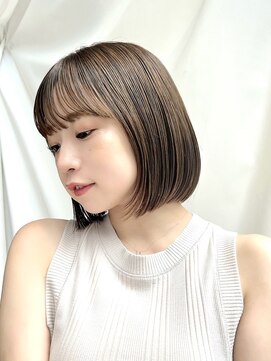 アフロートリノ(AFLOAT Leino) 【修】20代30代40代◎透明感カラー×韓国切りぱなしボブ