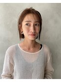 切りっぱなしボブスタイル