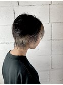 インナーグレイ×ショートパーマ