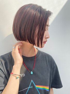 ドロップ(drop) ピンクベージュワンレンボブ【drop /表参道/青山】