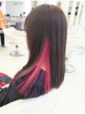 インナーカラー ピンク 韓国ヘア