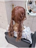 髪の毛リボンツインテール