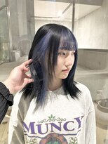 ヲタク(wotaku.)&nbsp;イヤリングカラーブルーシルバーポイントブルー切りっぱなしボブ