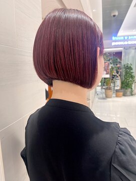 ピークアブー アヴェダ ギンザシックス(PEEK-A-BOO AVEDA GINZASIX) ミニボブショートボブボルドーカラー艶髪ピンクブラウン銀座