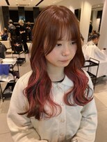 インナーカラーピンクベージュ韓国