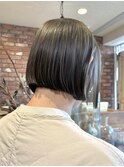 【macana指名】切りっぱなしボブ オリーブ ブリーチ無し
