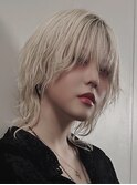 大人雰囲気ブロンドジェンダーレスウルフ/メンズカット/下北沢
