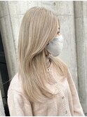 ホワイトペールベージュ×大人セミディ