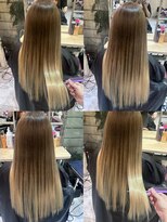 6Dエクステ 板橋店 ベージュカラーからハイライトグラデーションカラー