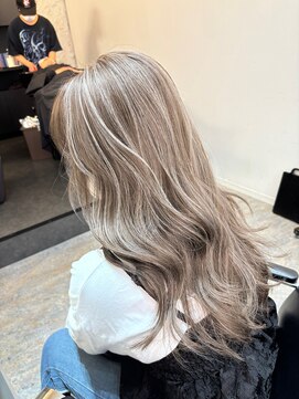 ブレンド 渋谷(BLend) ハイライトカラーくびれヘアアプリコットオレンジ