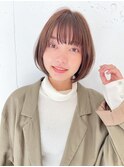 【川添桃花】ナチュラルブラウン 小顔 コンパクトボブ