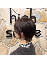 ナチュラルハイセンス 本店(natural high sense) 韓国風ボルドーカラー 大人ショート 似合わせカット/町屋