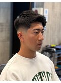 2407_黒髪アッシュテーパーフェードウォーリアカットバーバー