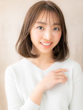 カバーヘア ブリス 戸田公園西口店(COVER HAIR bliss) シースルーバングブリーチなしワンカールAラインボブ20代30代X