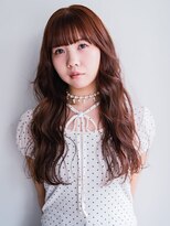 ヘアークラフト(Hair Craft)&nbsp;ロングデジタルパーマ×オレンジブラウン【岡山】ゆるふわパーマ