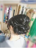 仙台ヘアセット 卒業式 入学式 編み込み シニオン ヘアセット