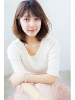 アコロン(acoron)&nbsp;小顔_デザインカラー_厚めバング_ローライト_スリークボブ