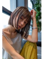 ハバナ 天神(HAVANA) 大人かわいい切りっぱなしボブ×透明感とろみグレージュ