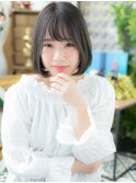 黒髪艶カラーが大人かわいい小顔前下がりボブa川口20代30代40代