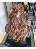 ハーフアップ 結婚式 二次会 ヘアアレンジ