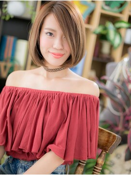 カバーヘアアンドスパ ブリス 浦和(COVER HAIR&SPA bliss) 外国人風メルティカラー前下がりワンレンボブc5浦和20代30代40代