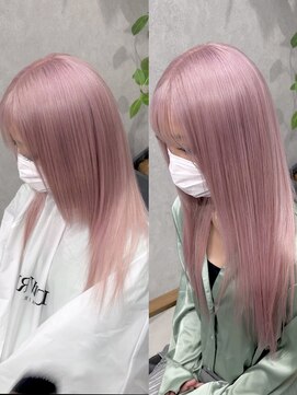 ロウル 渋谷(LOWRL) シールエクステビフォーアフター/ピンクヘア/エクステ/ブリーチ