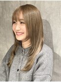 レイヤーカットケアブリーチダブルカラーミルクティーベージュ