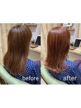 カミケンネクスト(kamiken.next) 艶髪オレンジブラウン外ハネ大人可愛い美髪【カミケンネクスト】