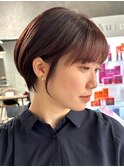 30代40代大人女性/前髪ありショートボブ/ショートヘア/髪質改善