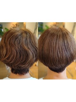 <板宿駅から徒歩1分>リピーター多数☆くせ毛専用カラーでツヤが出て髪がまとまる！体験すればわかります！