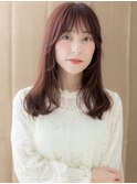 チェリーレッド毛先パーマ小顔フェミニンロング315X志木30代40代