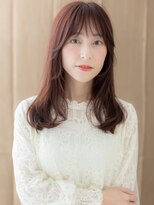 カバーヘア ブリス 志木南口駅前店(COVER HAIR bliss)&nbsp;チェリーレッド毛先パーマ小顔フェミニンロング315X志木30代40代